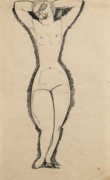 Standing Nude with Raised Arms, 1911. Artist: Modigliani, Amedeo (1884-1920)