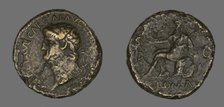Sestertius (Coin) Portraying Emperor Nero, 65. Creator: Unknown.
