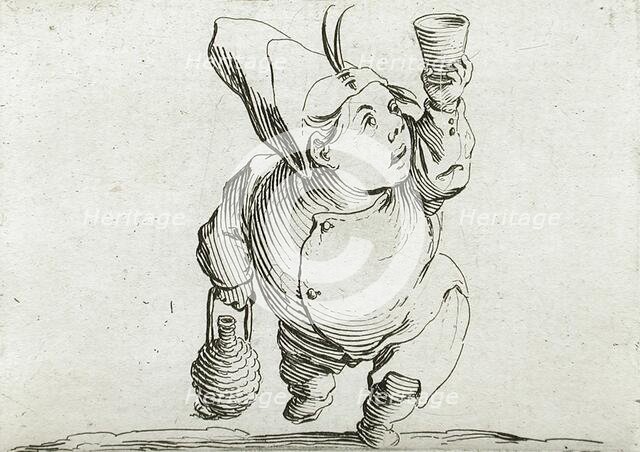 A Drinker Seen from the Front, 1616. Creator: Jacques Callot.
