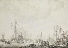 The Royal and State Yachts, possibly the Arrival of Charles II of England at Moerdijk, 1660, 1660-16 Creator: Willem van de Velde I.