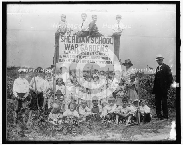 War Garden: Sheridan School, between 1910 and 1920. Creator: Harris & Ewing.