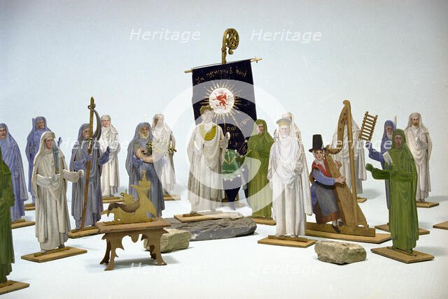 Wooden models of the Bangor National Gorsedd, 1914. Creator: Unknown.