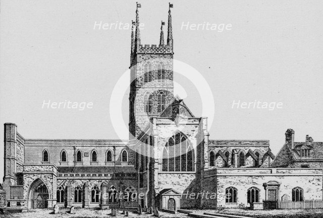 'The South Side of St. Saviour's, Southwark, showing the former nave', c1825, (1912). Artist: Unknown.
