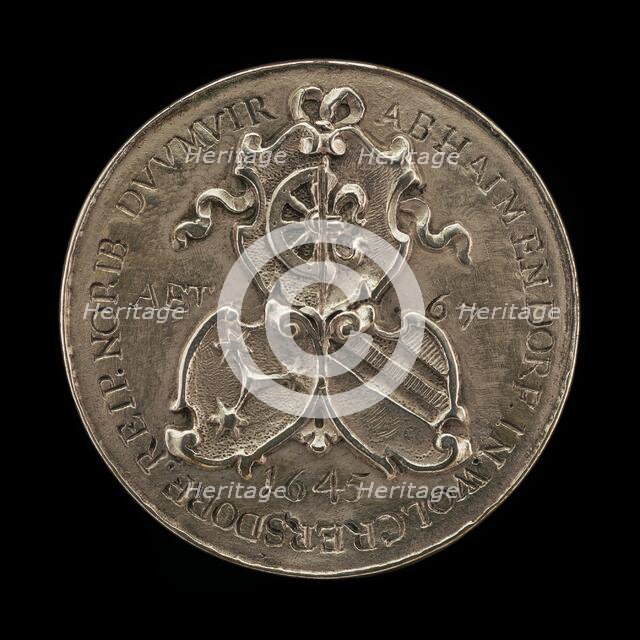 Shields of Fürer von Haimendorf and His Two Wives [reverse], 1645. Creator: Johann Bartholomäus Braun.