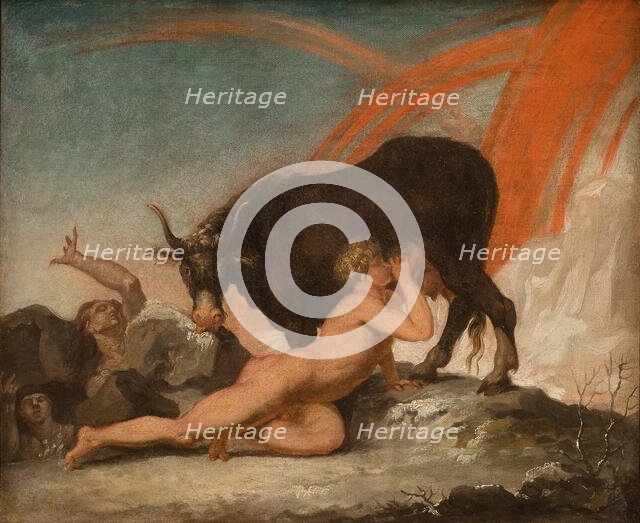 Ymir Suckling the Cow Audhumla;Ymer Sucking the Cow odhumbla, 1775-1778. Creator: Nicolai Abraham Abildgaard.