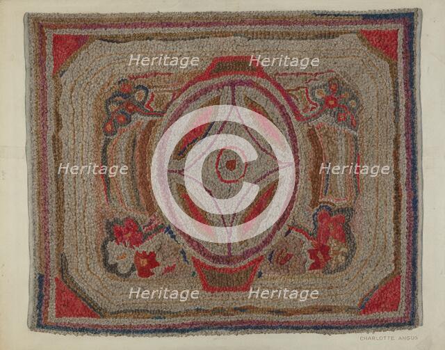 Hooked Rug (Cotton), c. 1940. Creator: Charlotte Angus.