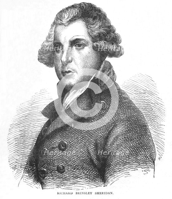 Richard Brinsley Sheridan, Irish dramatist, poet and politician, c1875 (1878). Artist: Unknown.