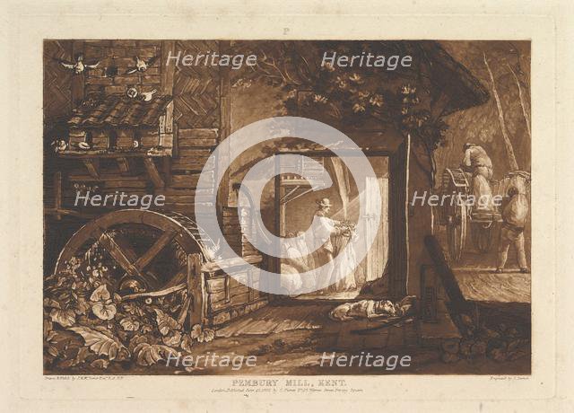 Pembury Mill, Kent (Liber Studiorum, part III, plate 12), June 10, 1808. Creator: JMW Turner.