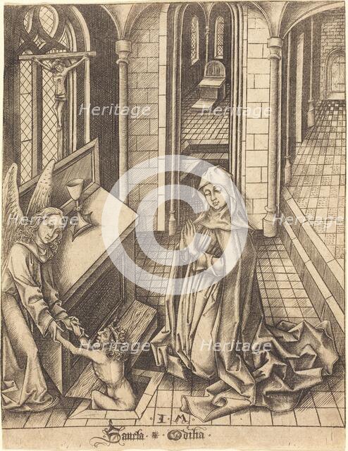 Saint Ottilia, c. 1475/1480. Creator: Israhel van Meckenem.