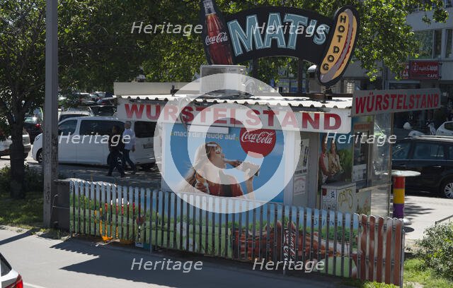 Mat's hot dog 'wurstelstand', Vienna, Austria, 2022. Creator: Ethel Davies.