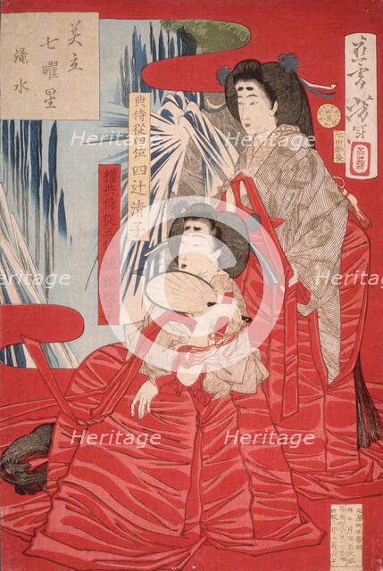 Cascading Water, 1878. Creator: Tsukioka Yoshitoshi.