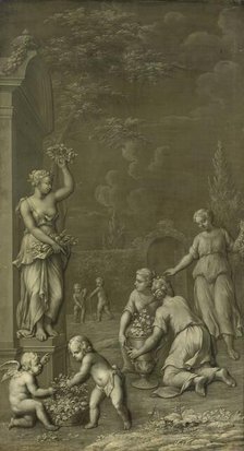 Homage to Pomona, 1734. Creator: Hendrik Carree.