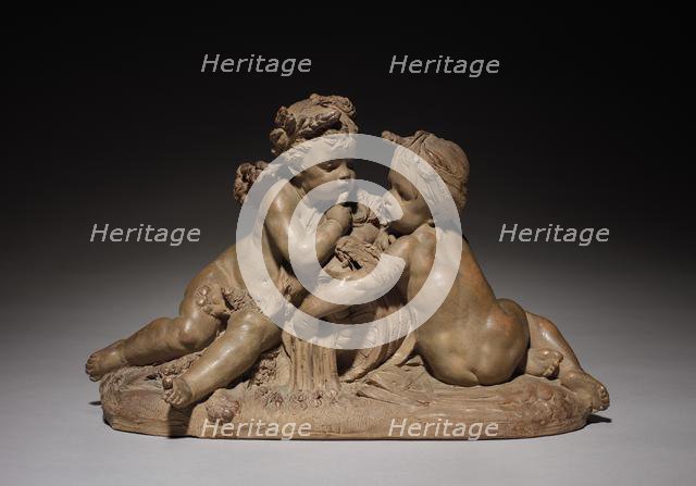 Putti Representing Earth and Water, 1865. Creator: Albert-Ernest Carrier-Belleuse (French, 1824-1887).