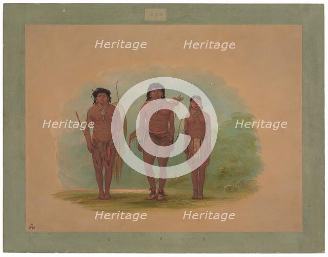 Chaco Chief, His Wife, and a Warrior, 1854/1869. Creator: George Catlin.