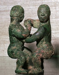 Bronze figures of two wrestlers, Eastern Zhou Dynasty, China, c5th-4th Century BC. Artist: Unknown