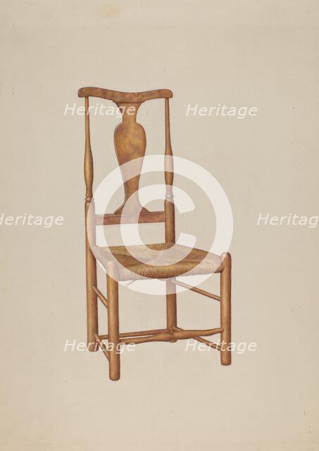 Queen Anne Chair, c. 1942. Creator: Ralph Morton.