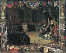 The Presentation of the Captain General's Baton to Antonio Moncada by the Queen Regent....1410, 1664 Creators: David Teniers II, Jan van Kessel.