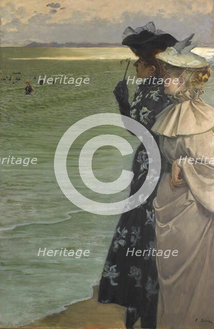 Bathing time at the seaside (L'heure du bain au bord de la mer), 1896. Creator: Duez, Ernest-Ange (1843-1896).