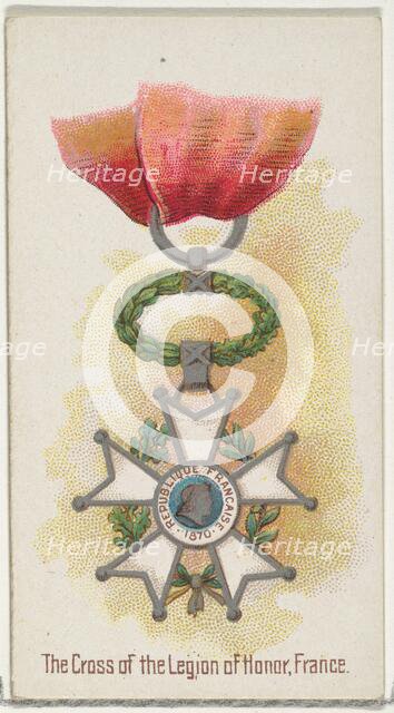 The Cross of the Legion of Honor, France, from the World's Decorations series (N30) for Al..., 1890. Creator: Allen & Ginter.