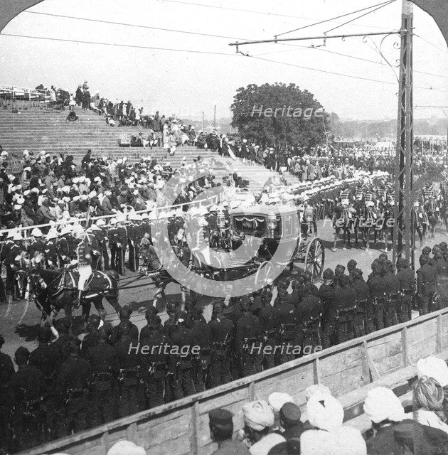 The Maharaja of Kapurthala in state, Delhi, India, 1900s.Artist: HD Girdwood