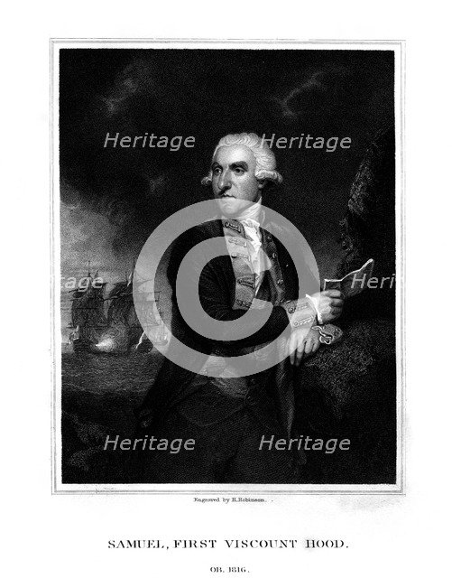 Samuel Hood, 1st Viscount Hood, British admiral, (1831).Artist: H Robinson