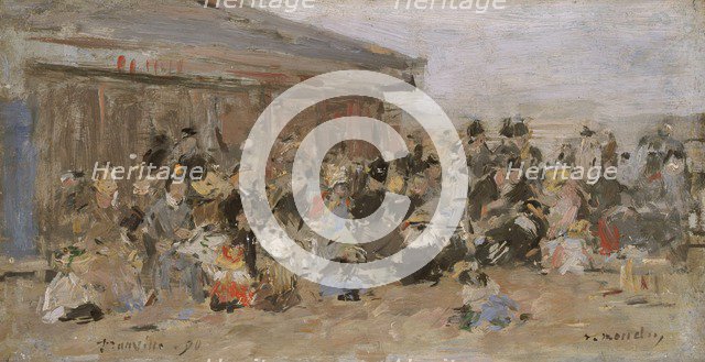 'Beach at Trouville', 1890. Artist: Eugene Louis Boudin.