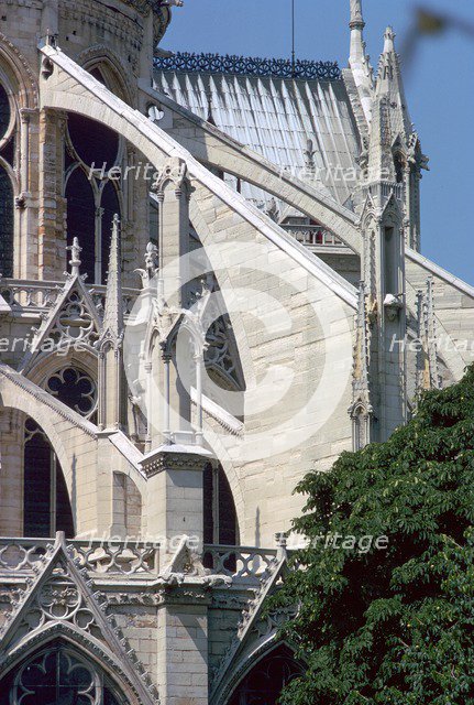 Exterior of Notre Dame, Paris, France, 14th century. Artist: Unknown