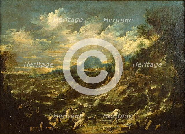 Landscape with Stormy Sea, ca 1720. Artist: Magnasco, Alessandro (1667-1749)