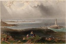 Peterhead, (View from the South showing Lighthouse) DA, c1840s. Creator: William Henry Bartlett.