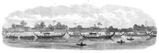 Admiral King's visit to the King of Siam at Bangkok: procession of boats up the river..., 1865. Creator: Unknown.