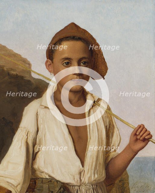 Portrait of a fisherman boy from Capri,  c.1844. Creator: Christen Kobke.