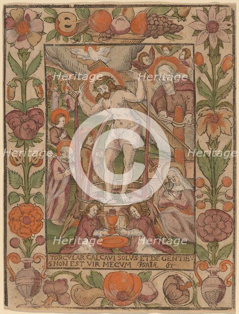 Christ in the Wine Press, 16th century. Creator: Unknown.