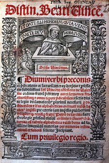 Sermons of St. Vincent Ferrer, cover of the Latin edition printed in Lugduni (Leyden) in 1523.