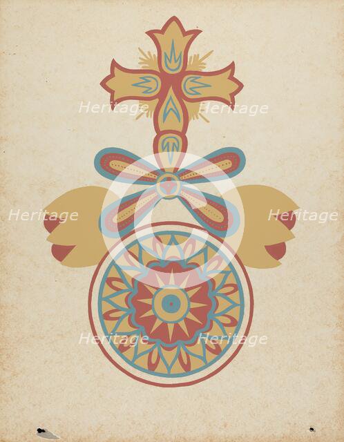 Santa Barbara Mission Doorway Design from the portfolio "Decorative Art...", 1935/1942. Creator: Unknown.