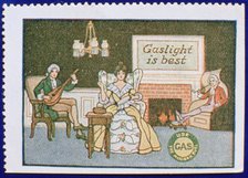 Early gas lighting advertisement label. Artist: Unknown