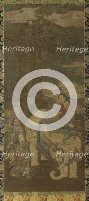 Sakyamuni on an Elephant, 16th-17th century. Creator: Unknown.