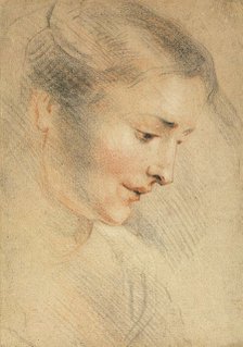 Study of a Woman's Head, 1710s.  Creator: Watteau, Jean Antoine (1684-1721).