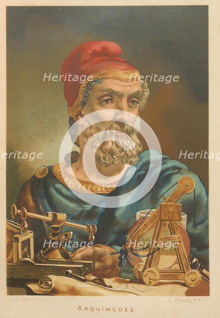 Archimedes of Syracuse. From: La ciencia y sus hombres, 1879. Creator: Planella y Rodríguez, Juan (1849-1910).