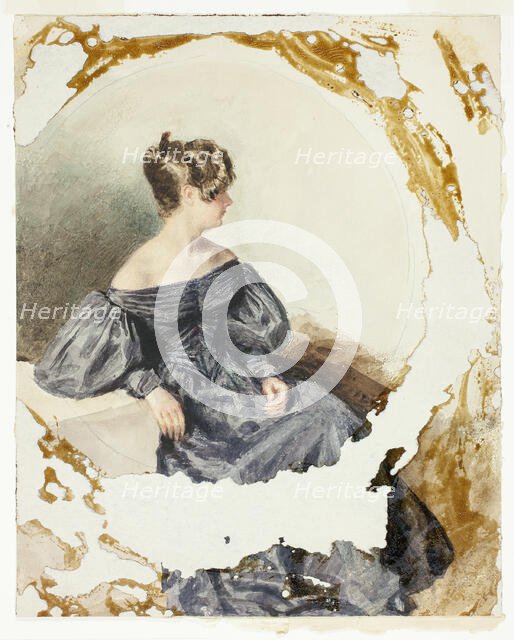 Seated Woman in Black Gown, n.d. Creator: William Henry Hunt.