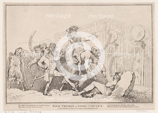 Naval Triumph, or Favors Conferred, November 13, 1780., November 13, 1780. Creator: Thomas Rowlandson.