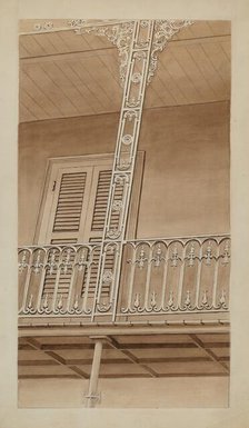 Cast Iron Balcony, c. 1936. Creator: Lucien Verbeke.