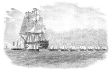 The Gun-Boat Flotilla off Portland - sketched by Lieutenant Montagu O'Reilly, 1856.  Creator: Unknown.