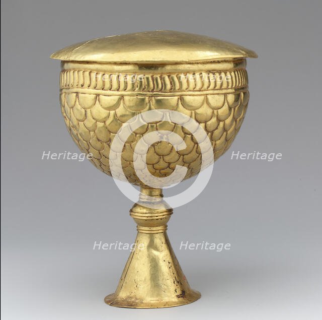 Gold Goblet and Cover (?), Avar or Byzantine, 700s. Creator: Unknown.