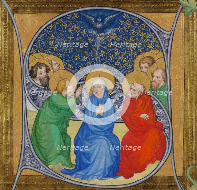 The descent of the Holy Spirit (Pentecost), 1415. Artist: Bohemian Master (active 1410-1420)