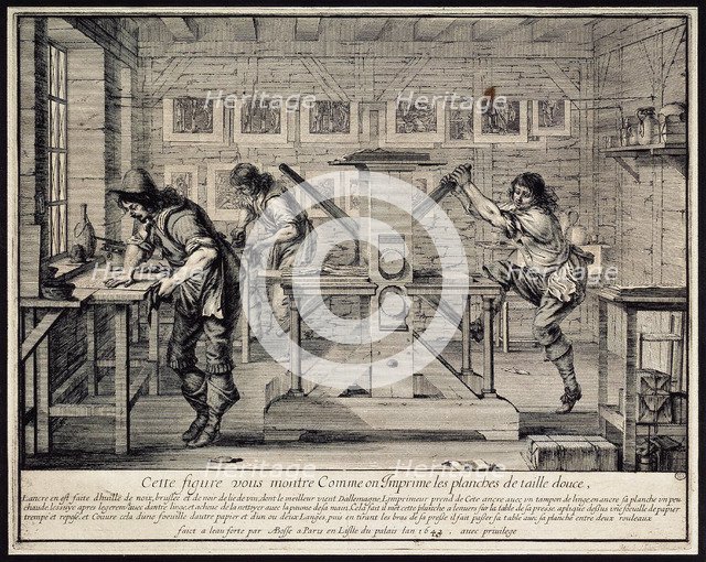Workshop of an Engraver, 1642.  Creator: Bosse, Abraham (1602-1676).