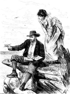 The girl looking over his shoulder, watching curiously...the growth of a picture, 1890. Creator: R. Taylor.