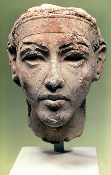 Egyptian Head, Amarna Period, 1350 BC. Artist: Unknown