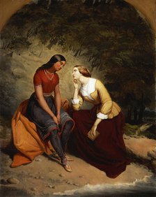 The Meeting of Hetty and Hist, 1857. Creator: Tompkins H Matteson.