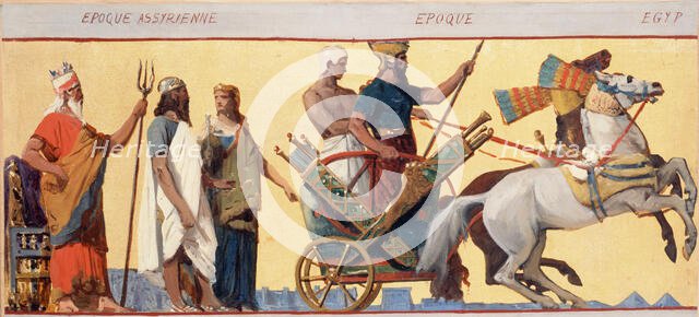 Assyrian period, Egyptian period: Sketch for the drawing room of the boys' school in rue..., c1879. Creator: Joseph Aubert.