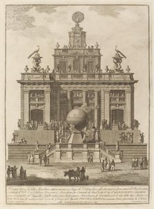 A Place of Delight with an Aerial Balloon, for the "Chinea" Festival, 1785. Creator: Francesco Barbazza.